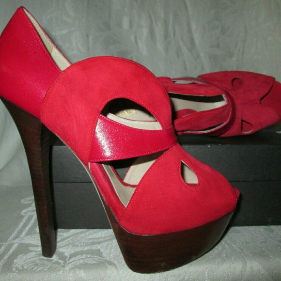 Fendi Shoes - FENDI 6.5 / 37 RED LEATHER SUEDE HEELS MSRP: $800